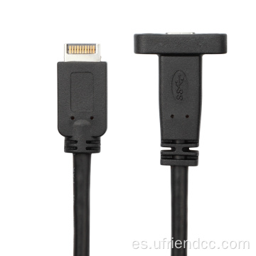 Panel-montaje 10GBPS/USB3.1 20pin macho a cable femenino tipo-C